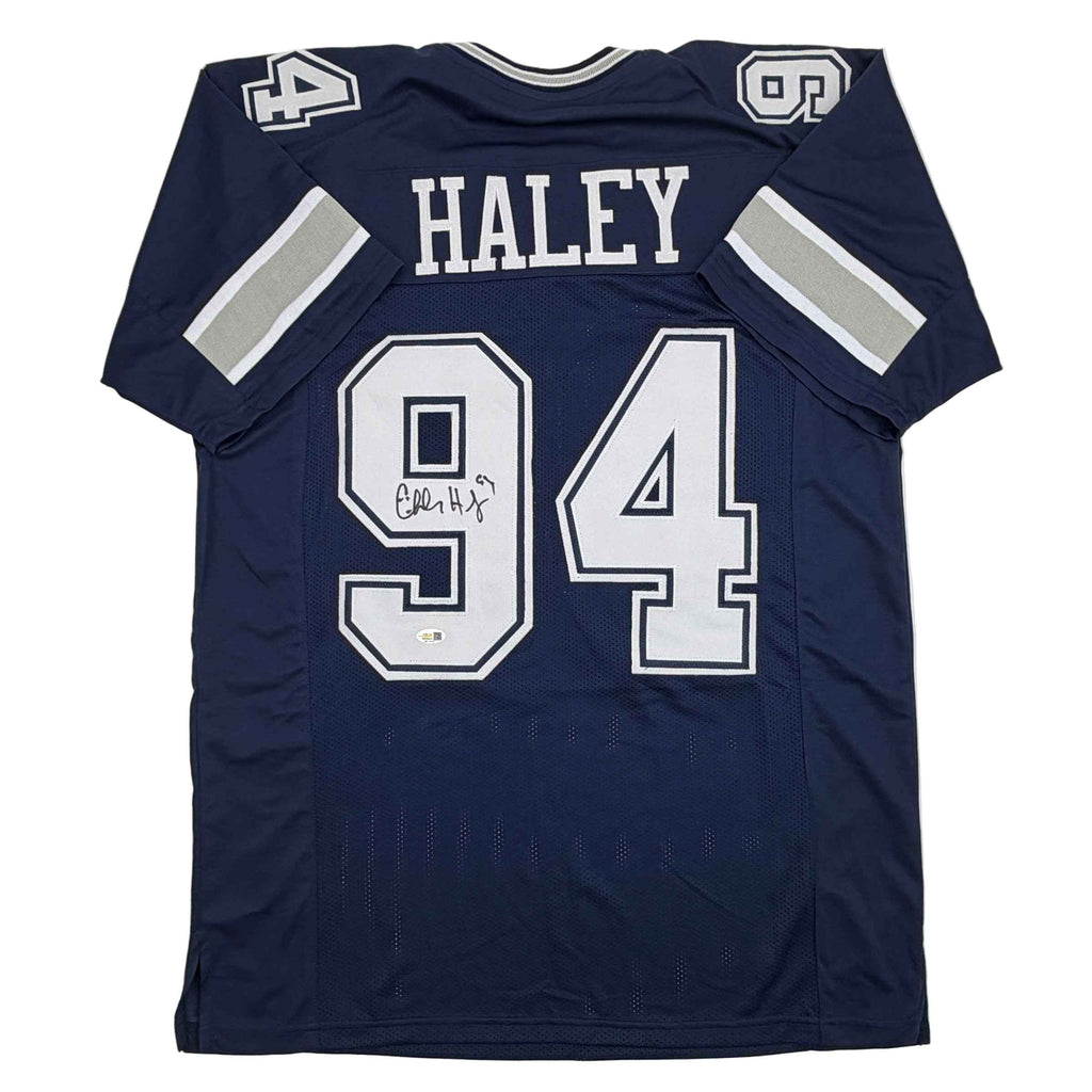 Autographed/Signed Charles Haley Dallas Blue Football Jersey JSA COA