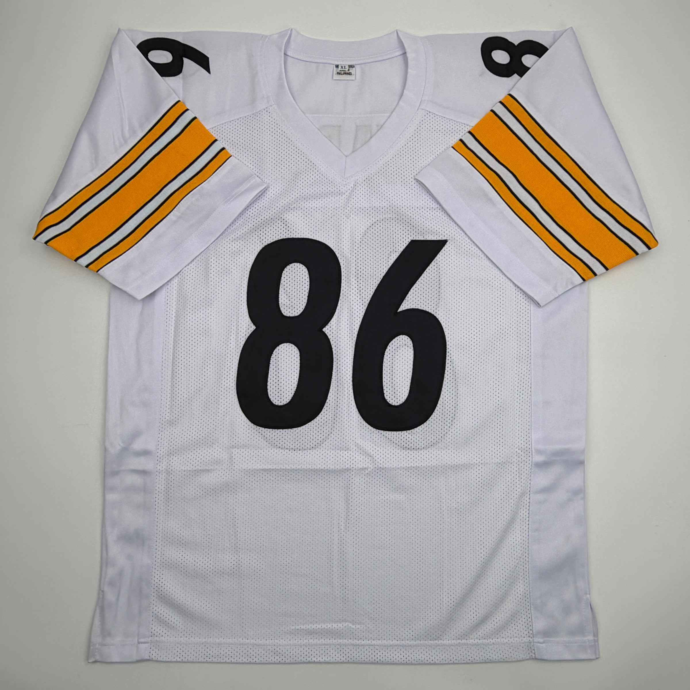 Autographed/Signed Hines Ward Pittsburgh White Football Jersey Beckett BAS COA