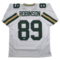 Autographed/Signed Dave Robinson HOF 13 Green Bay White Football Jersey JSA COA