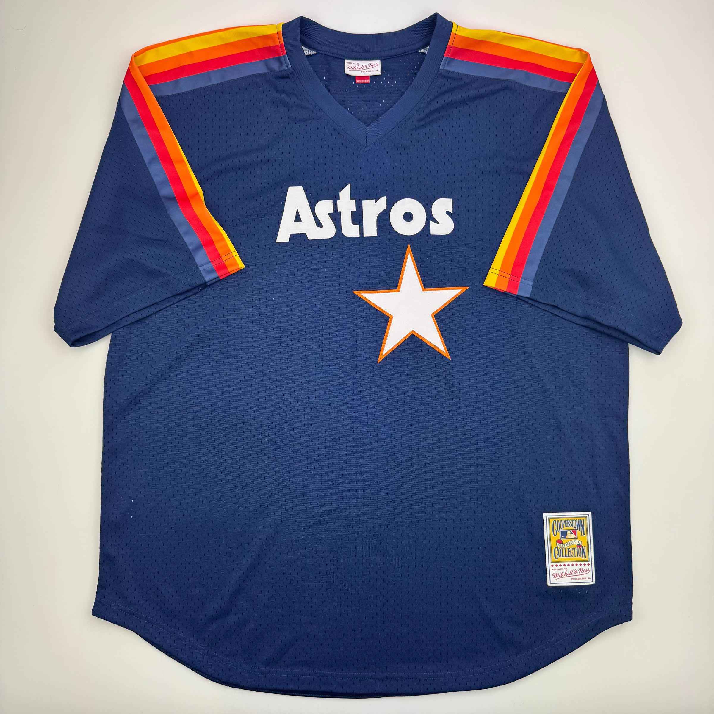 Autographed/Signed Nolan Ryan "HOF 99" Houston Astros Authentic Mitchell & Ness Blue Baseball Jersey Fanatics COA