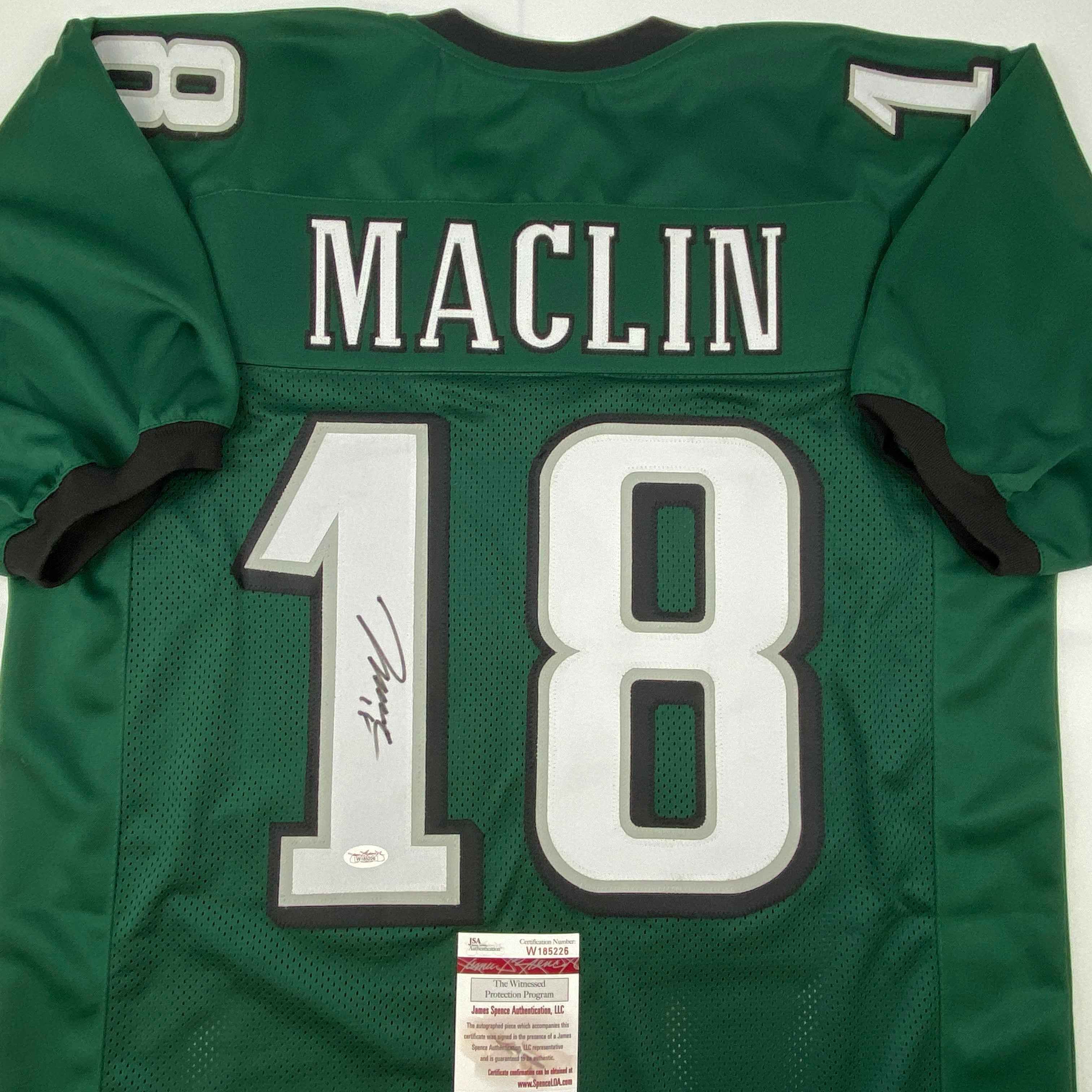 Autographed/Signed Jeremy Maclin Philadelphia Green Football Jersey JSA COA