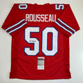Autographed/Signed Greg Rousseau Buffalo Red Football Jersey JSA COA