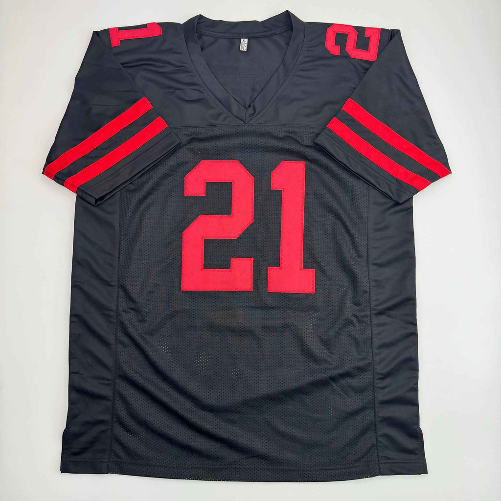 Autographed/Signed Frank Gore San Francisco Black Football Jersey Beckett BAS COA