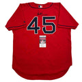 Autographed/Signed Pedro Martinez "CY 97-99-00" Boston Red Baseball Jersey JSA COA