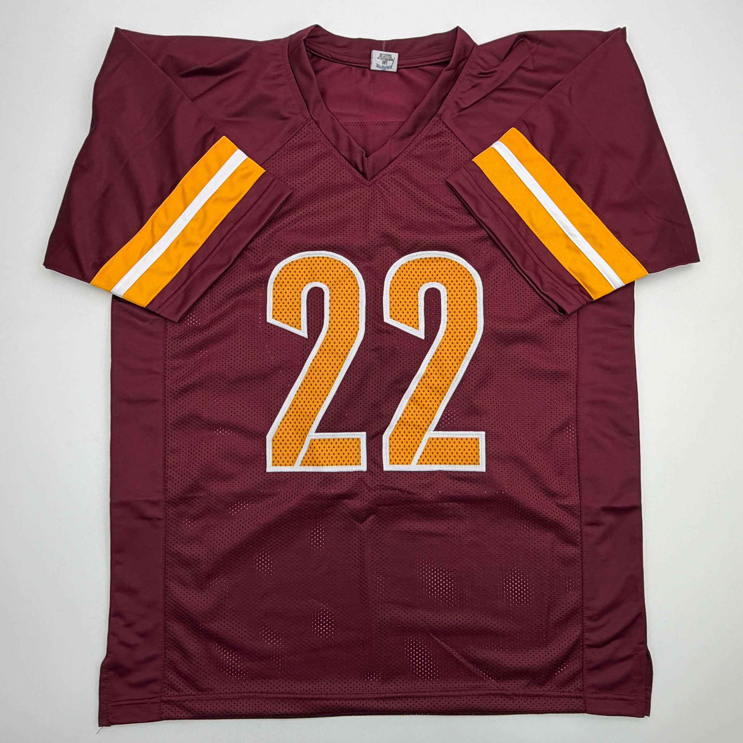 Autographed/Signed Bill Jacory Croskey-Merritt Washington Burgundy Football Jersey Beckett BAS COA