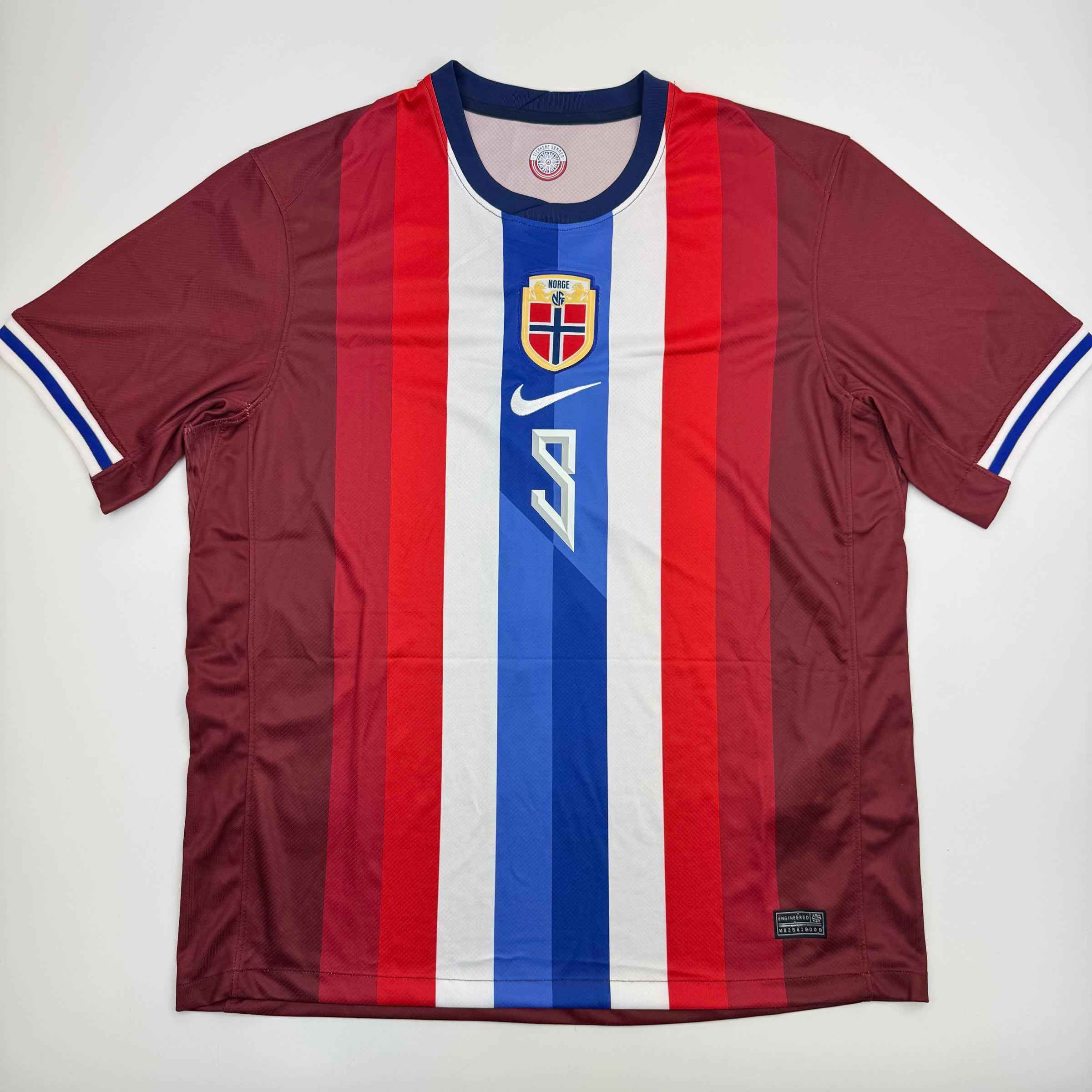 Autographed/Signed Erling Haaland Norway Maroon Soccer Futbol Jersey Beckett BAS COA