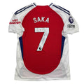 Autographed/Signed Bukayo Saka Arsenal Red Soccer Jersey Beckett BAS COA