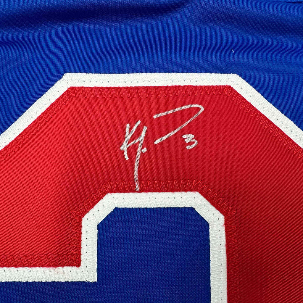 Autographed/Signed Ken Morrow Blue Team USA Miracle On Ice 1980 Hockey Jersey JSA COA