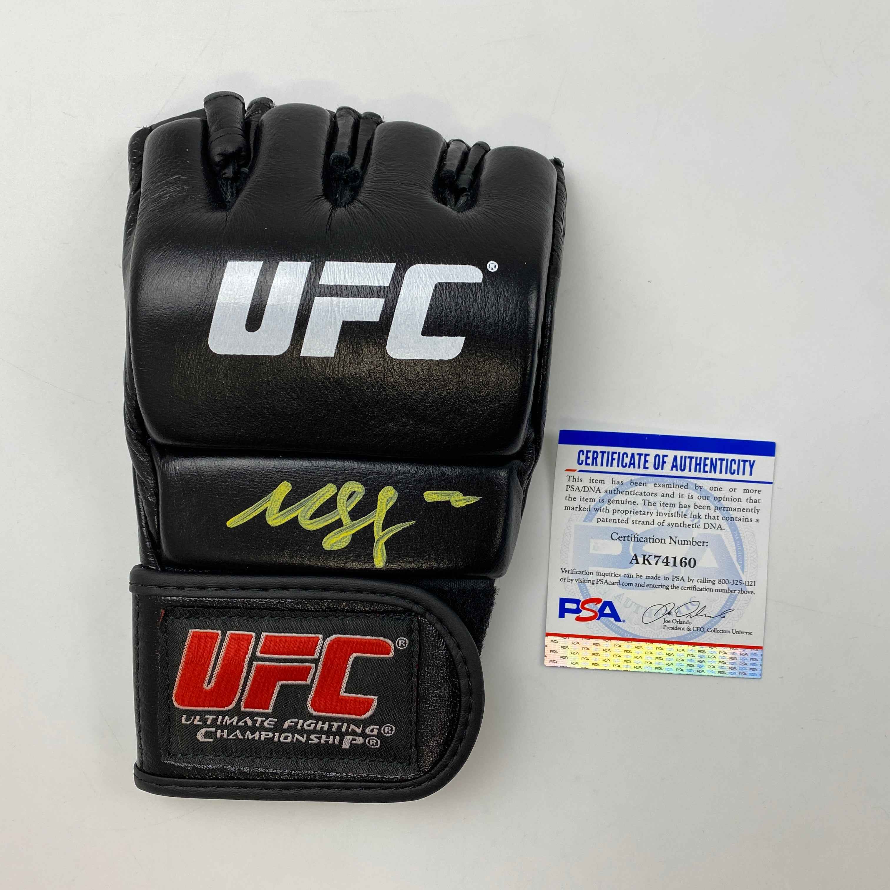 Autographed/Signed Khamzat Borz Chimaev UFC MMA Ultimate Fighting Black Glove PSA/DNA COA