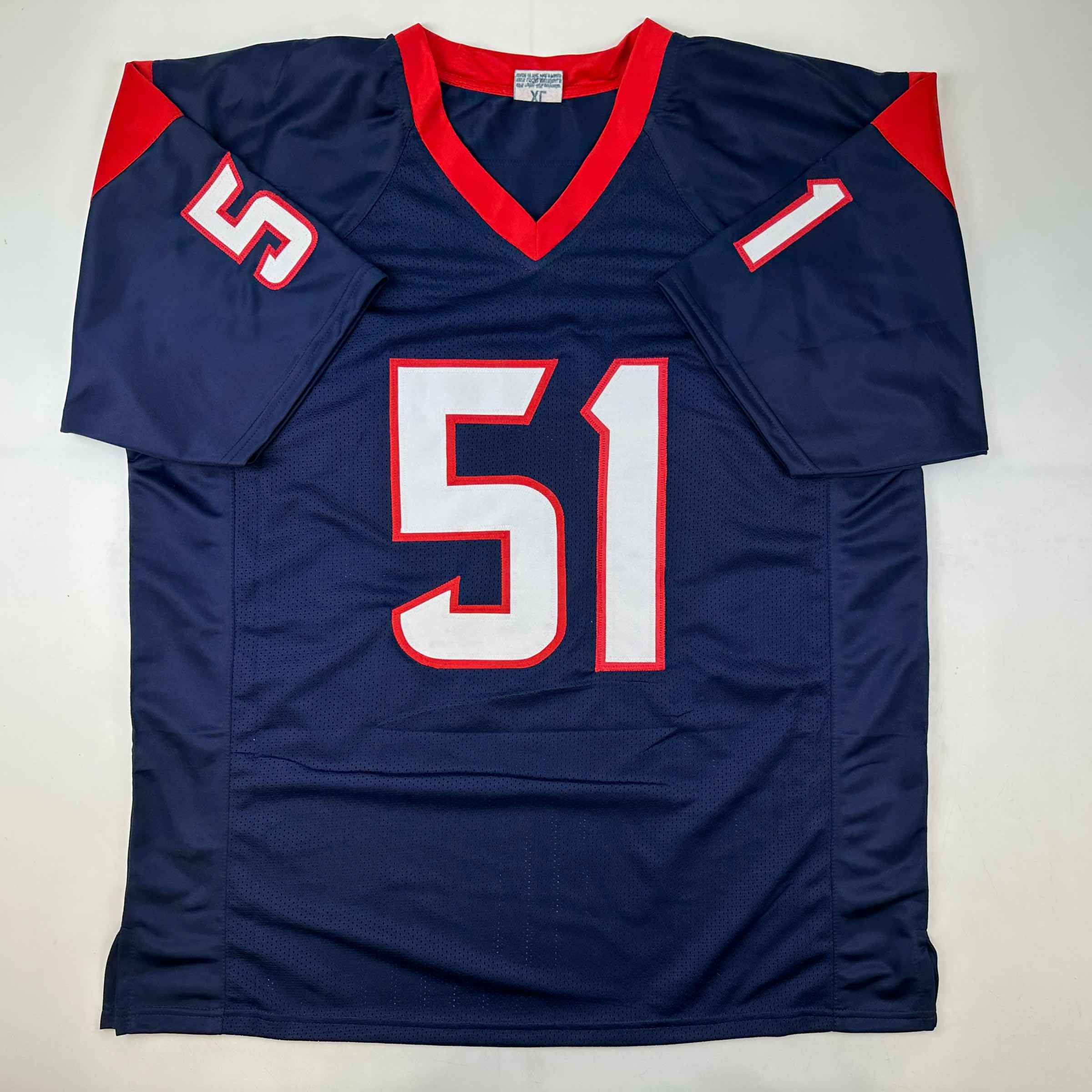 Autographed/Signed Will Anderson Jr. Houston Blue Football Jersey PSA/DNA COA