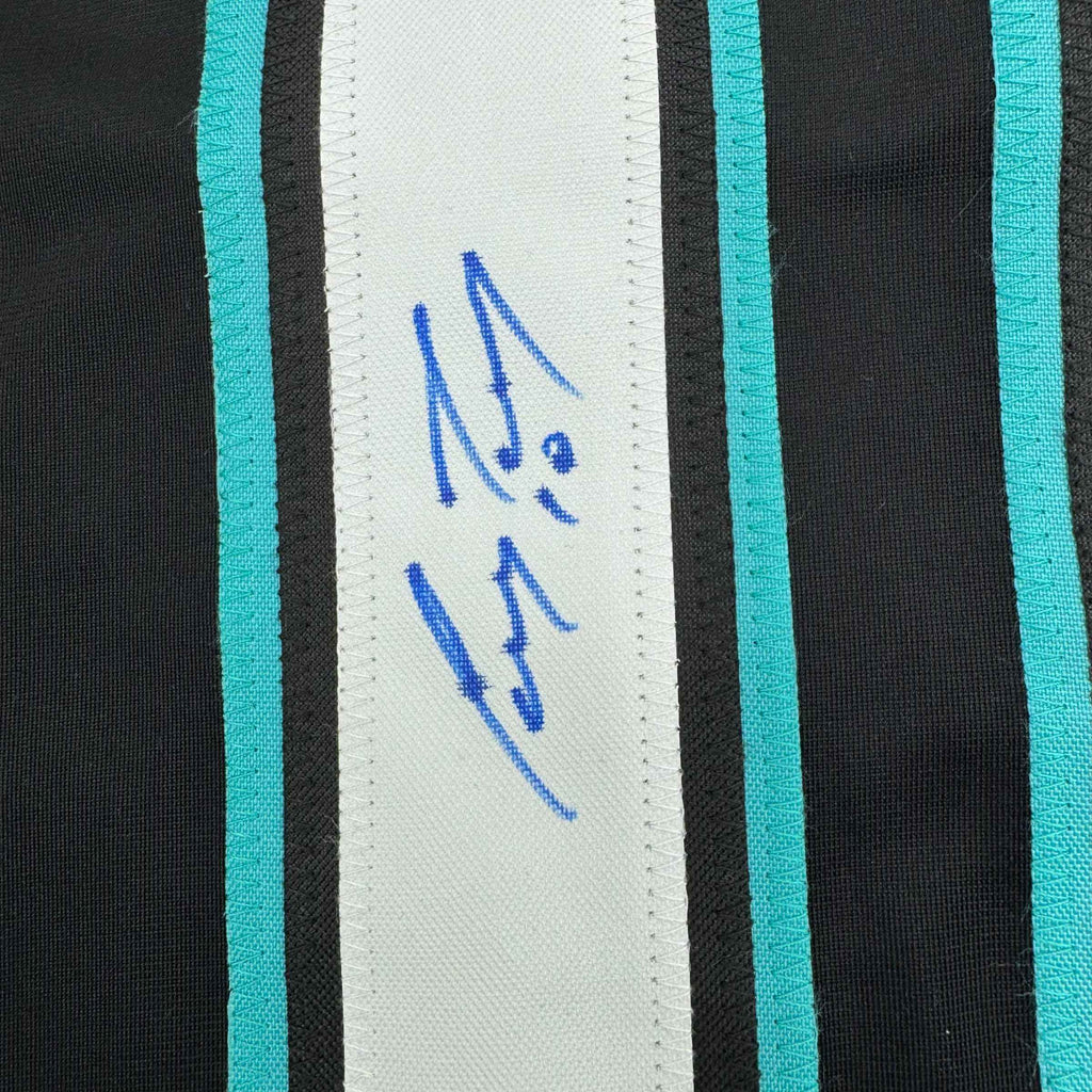 Autographed/Signed Corey Perry Anaheim Black Retro Hockey Jersey JSA COA