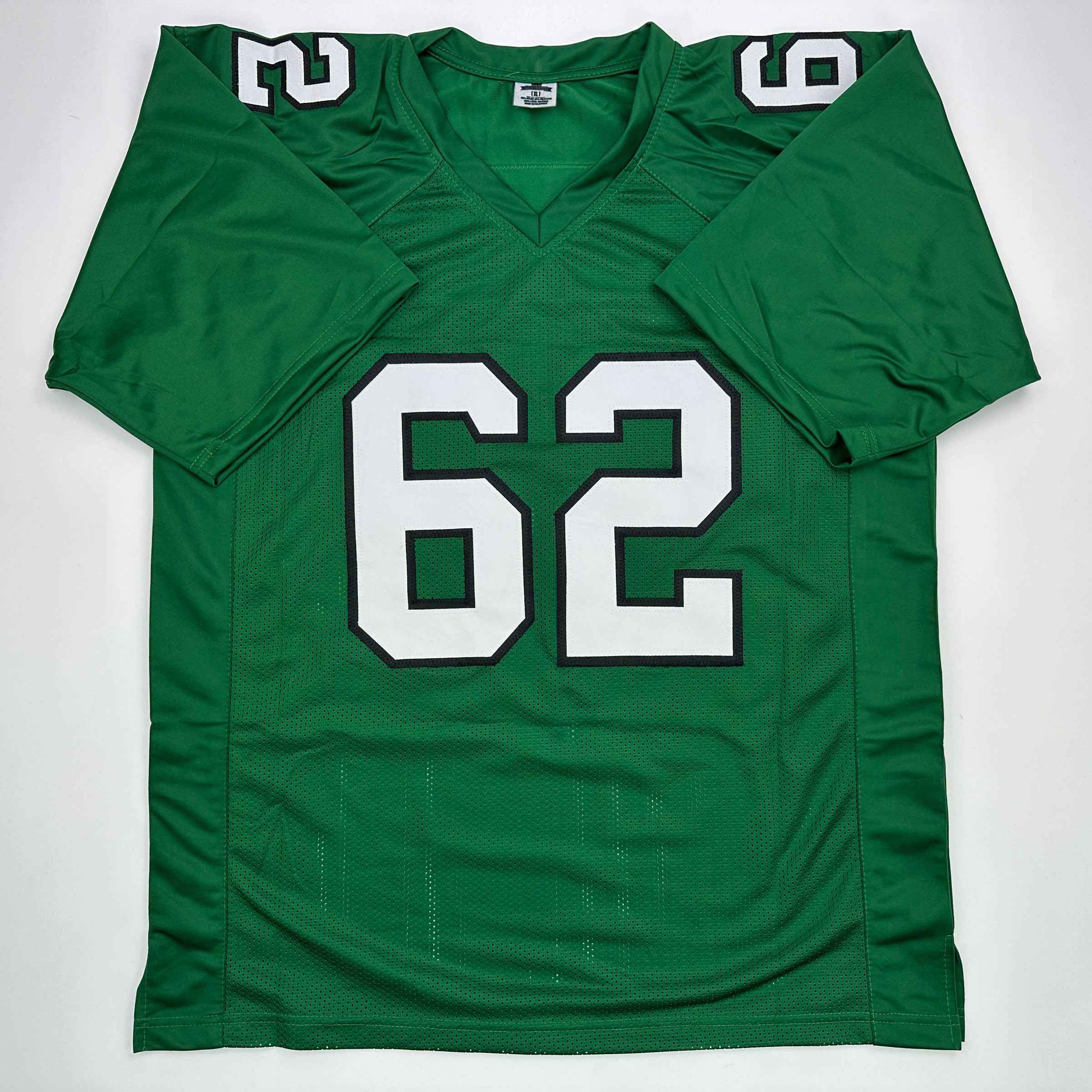 Autographed/Signed Jason Kelce Philadelphia Kelly Green Football Jersey PSA/DNA COA