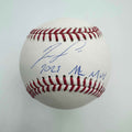 Autographed/Signed Ronald Acuna Jr. "2023 NL MVP" Rawlings Official Major League ROML Baseball Beckett BAS COA