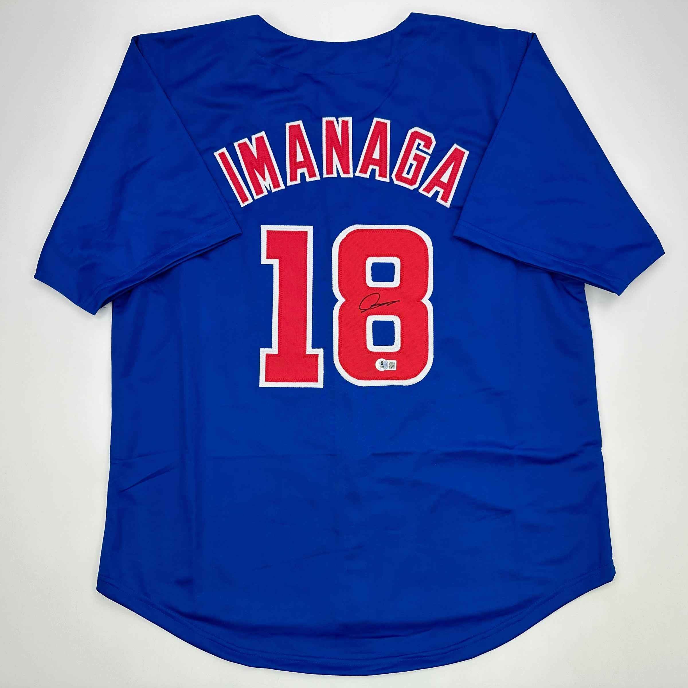 Autographed/Signed Shota Imanaga Chicago Blue Baseball Jersey Beckett BAS COA