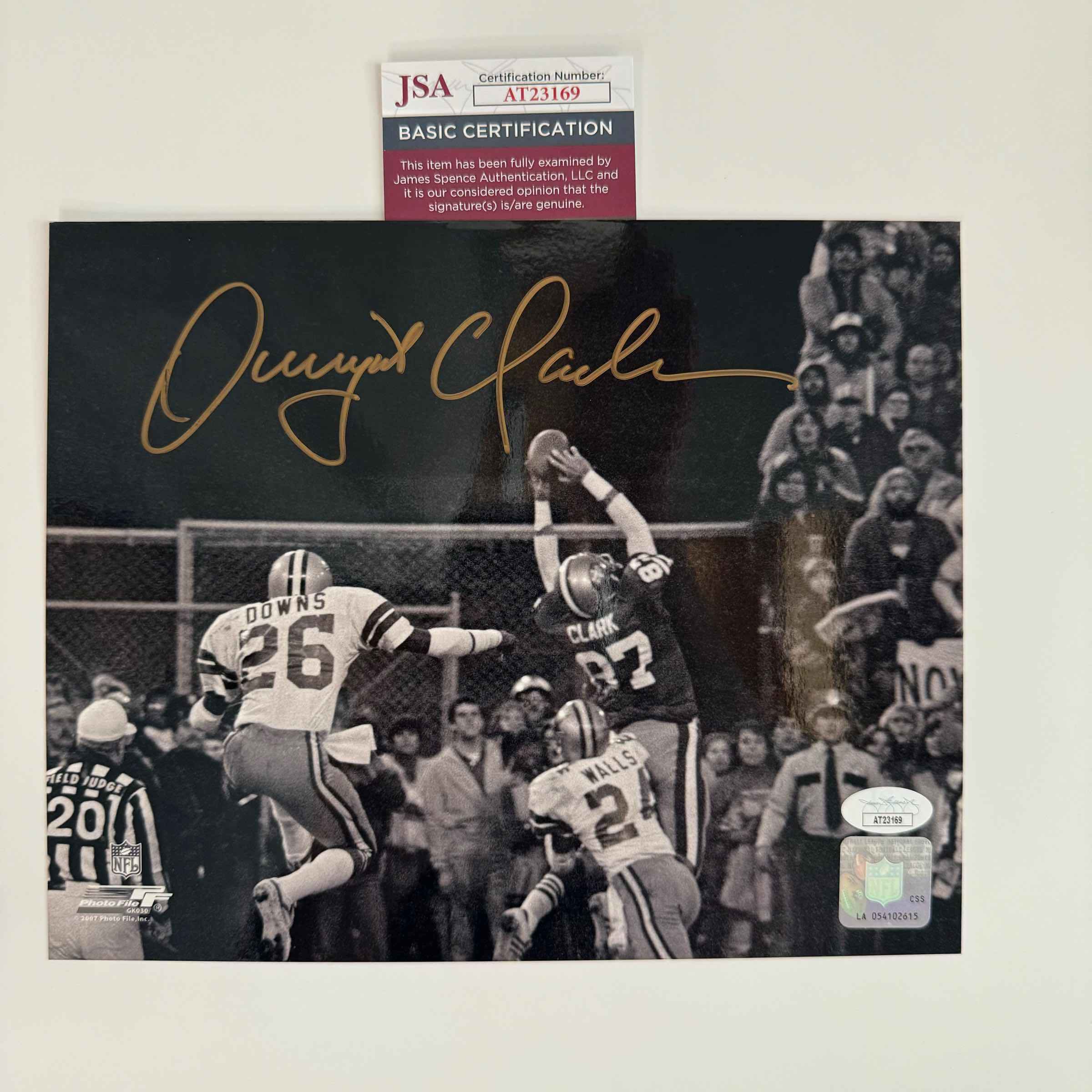 Autographed/Signed Dwight Clark San Francisco 49ers 8x10 Football Photo JSA COA #2