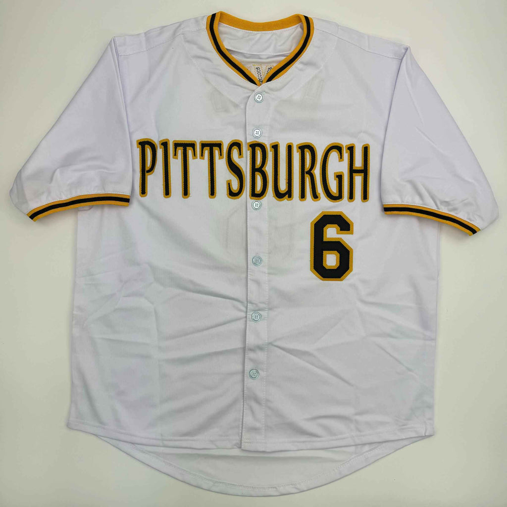 Autographed/Signed Ke'Bryan Hayes Pittsburgh White Baseball Jersey Beckett BAS COA #2