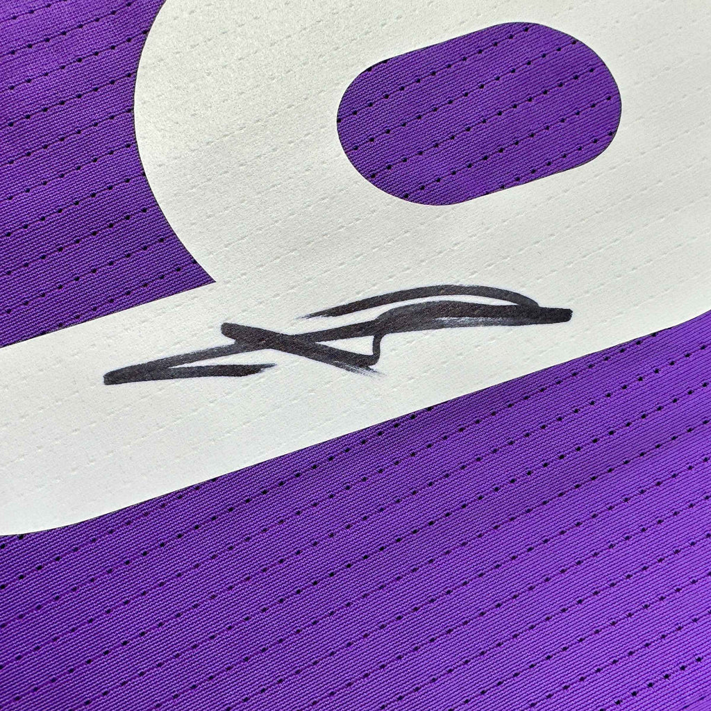 Autographed/Signed Karim Benzema Real Madrid 2016-17 Purple Soccer Jersey Beckett BAS COA