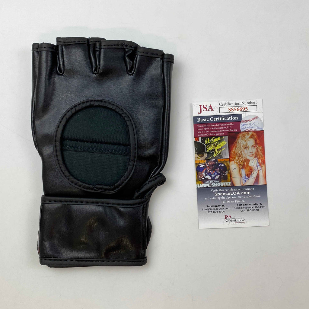 Autographed/Signed Dustin Poirier The Diamond Black UFC MMA Glove Ultimate Fighting Beckett BAS COA