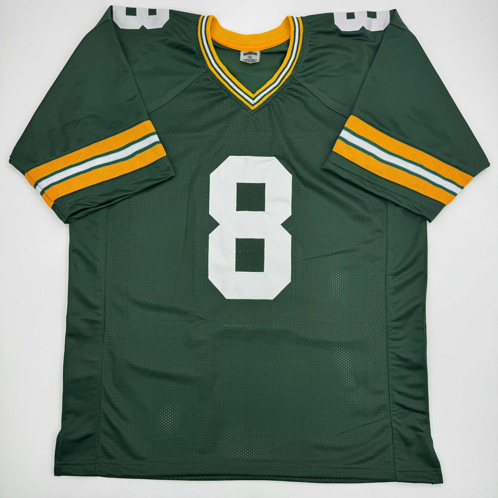 Autographed/Signed Josh Jacobs Green Bay Green Football Jersey Beckett BAS COA