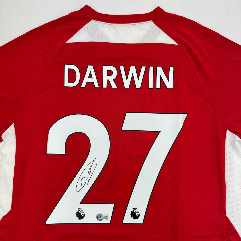 Autographed/Signed Darwin Nunez Liverpool Red Soccer Jersey Beckett BAS COA #2