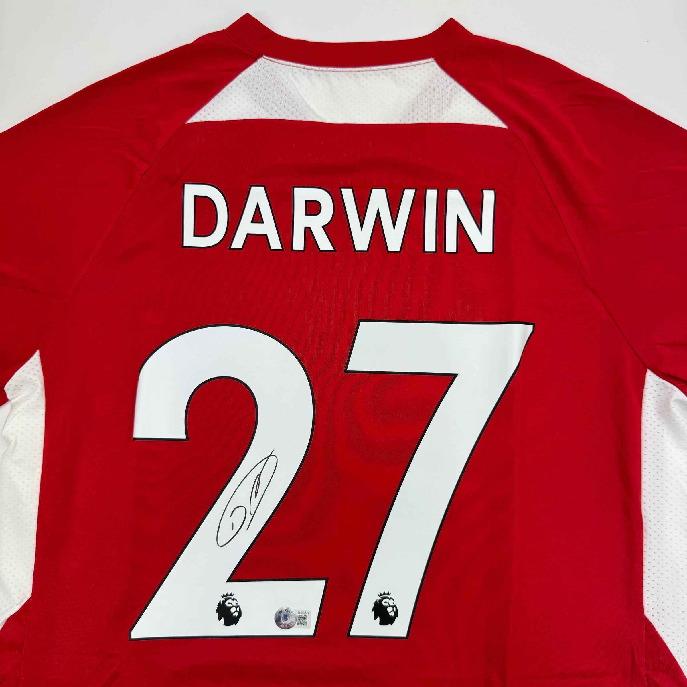 Autographed/Signed Darwin Nunez Liverpool Red Soccer Jersey Beckett BAS COA #2