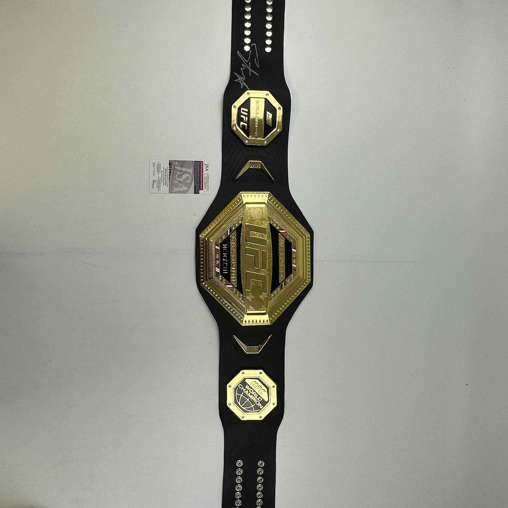Autographed/Signed Israel Izzy Adesanya Black Replica UFC Championship Title Belt JSA COA