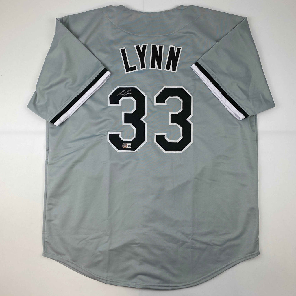 Autographed/Signed Lance Lynn Chicago Grey Baseball Jersey Beckett BAS COA