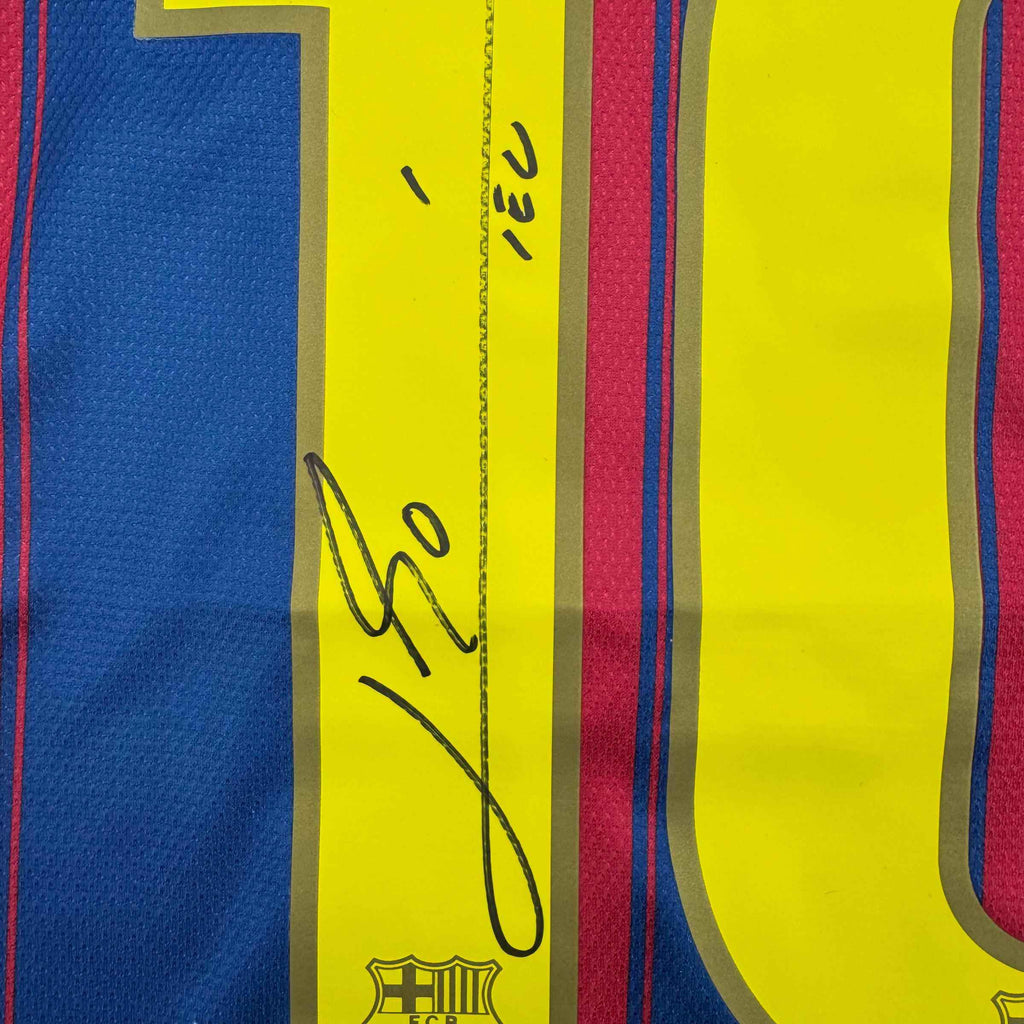Autographed/Signed Lionel Leo Messi FC Barcelona Soccer Jersey Beckett BAS COA