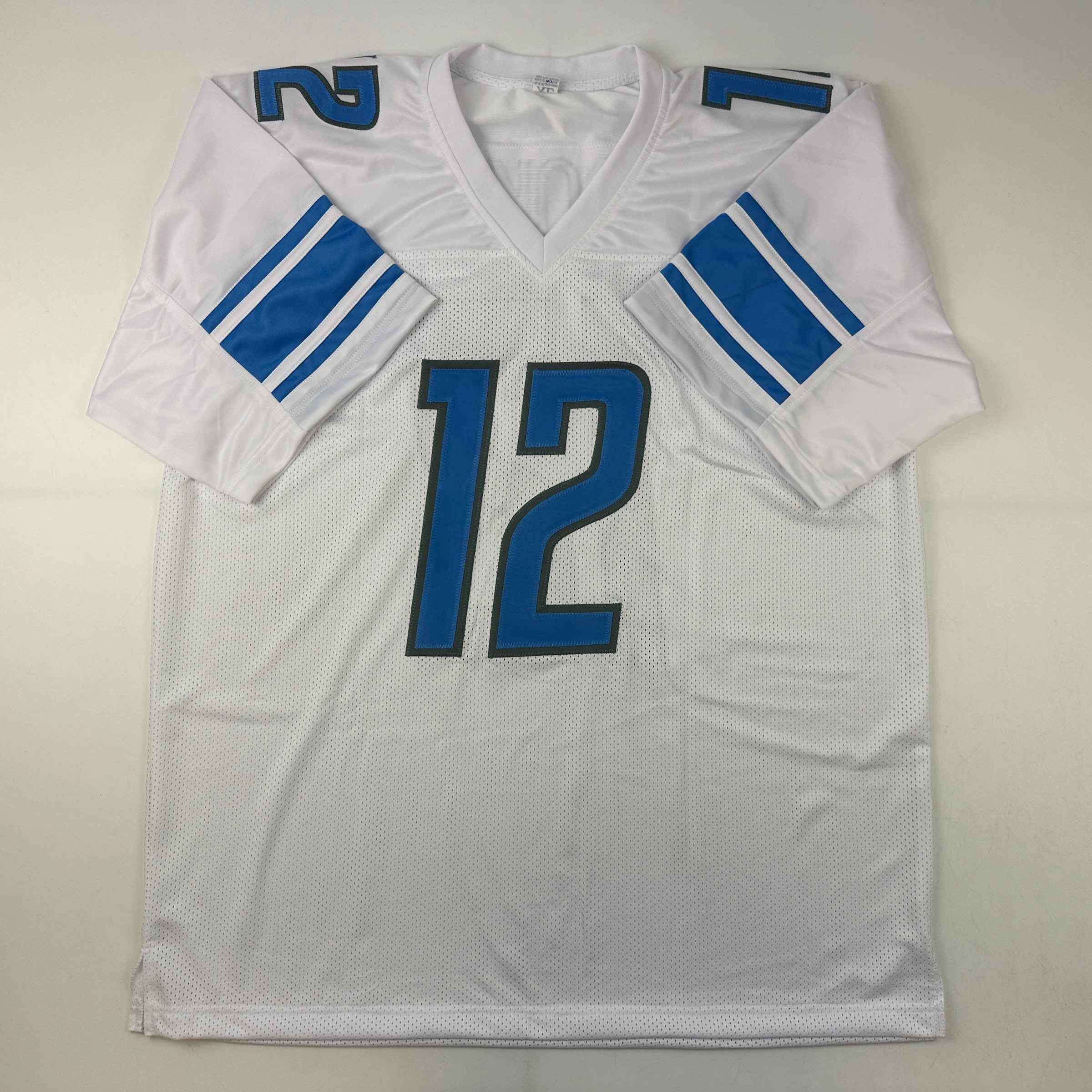 Autographed/Signed Hendon Hooker Detroit White Football Jersey Beckett BAS COA