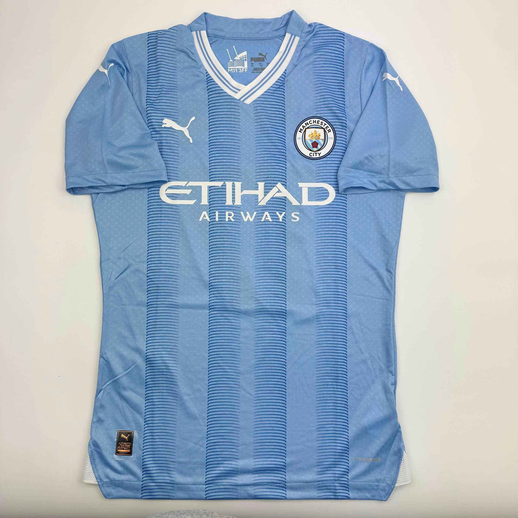 Autographed/Signed Kevin De Bruyne Manchester City Blue Soccer Futbol Jersey Beckett BAS COA