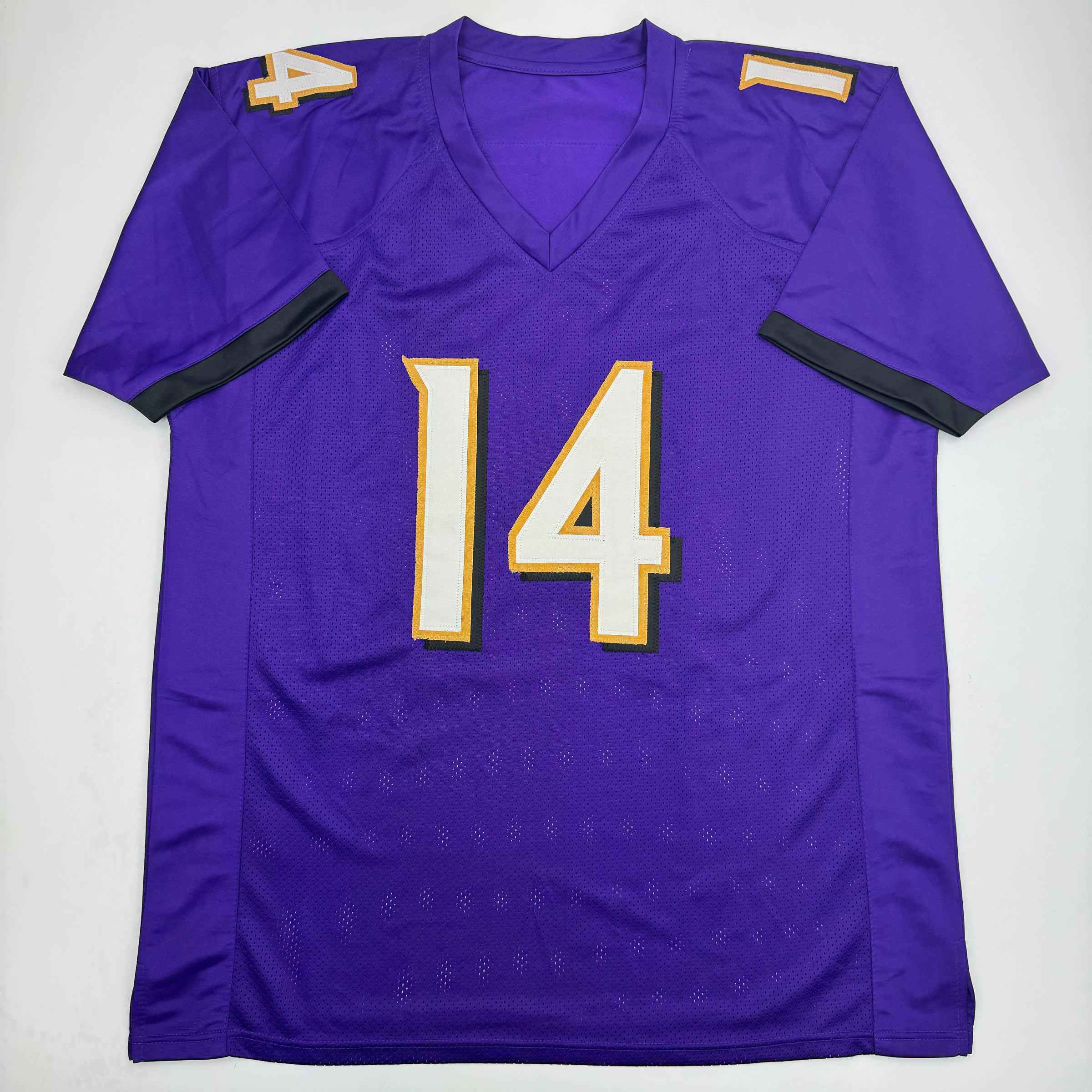 Autographed/Signed Kyle Hamilton Baltimore Purple Football Jersey Beckett BAS COA