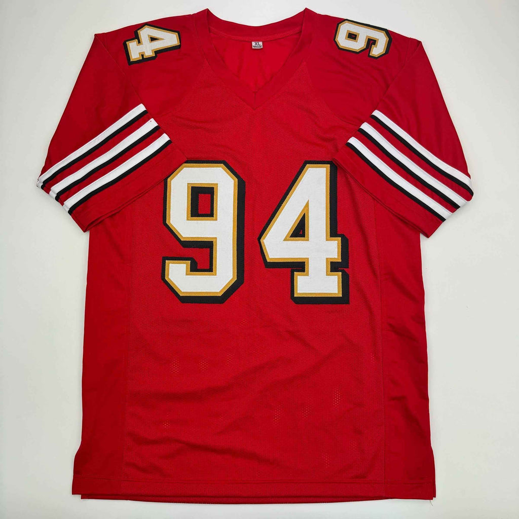 Autographed/Signed Charles Haley San Francisco Red Alternate Football Jersey JSA COA