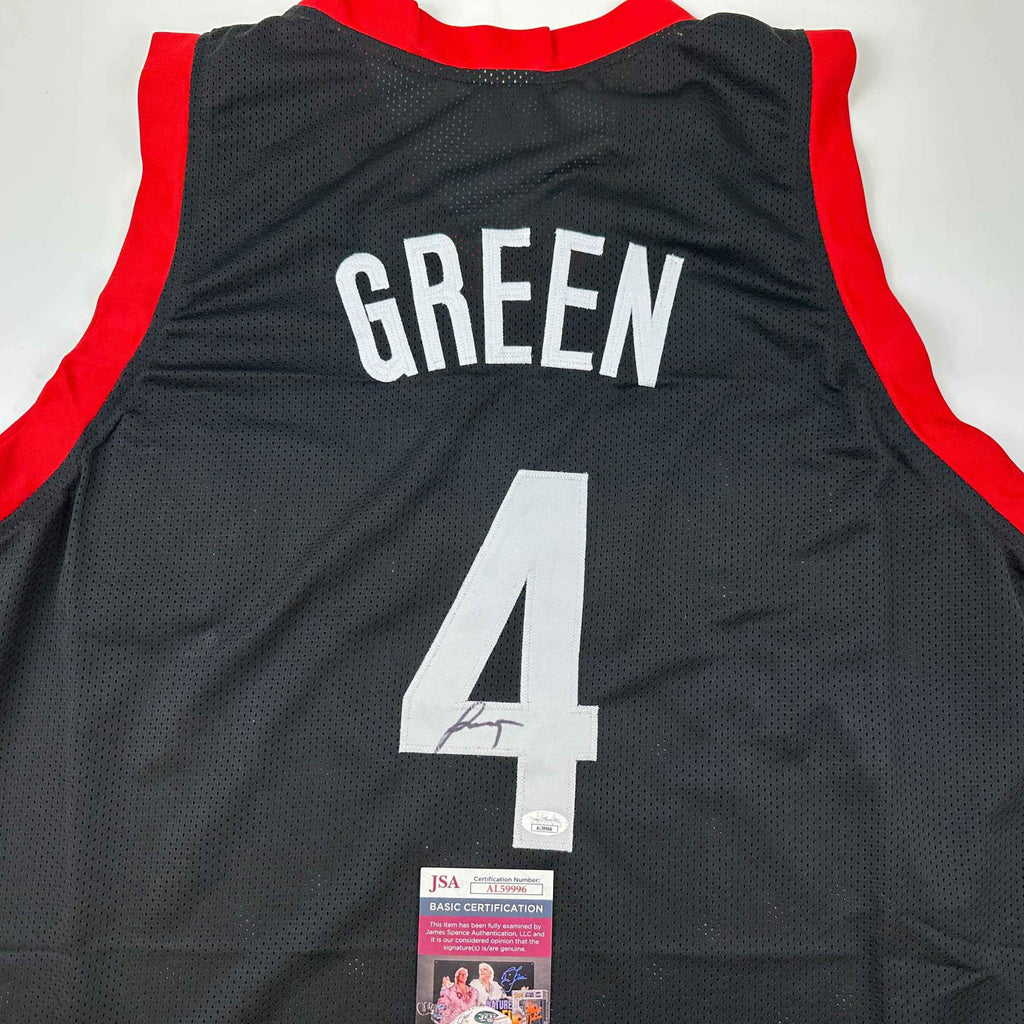 Autographed/Signed Jalen Green #4 Houston Black Basketball Jersey JSA COA