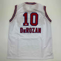 Autographed/Signed DeMar DeRozan Sacramento White Kansas City Retro Basketball Jersey Beckett BAS COA