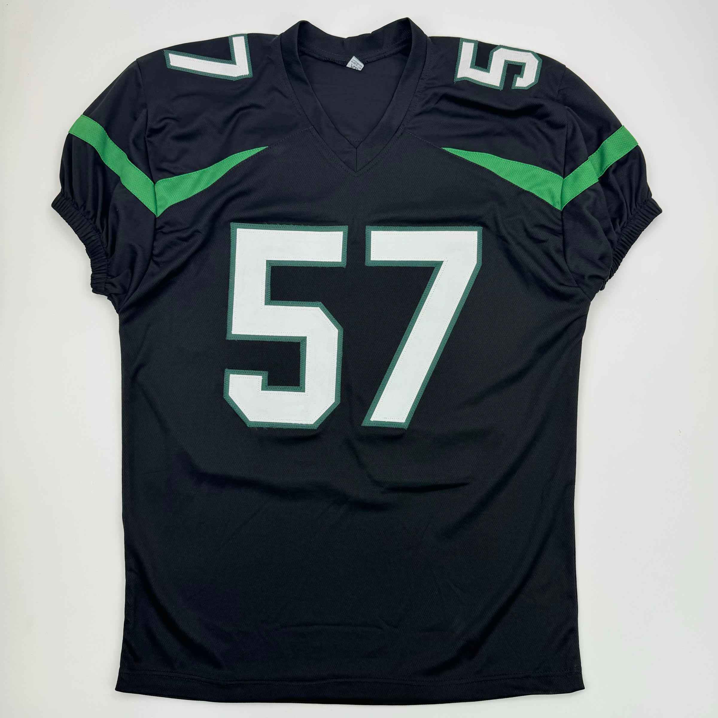 Autographed/Signed CJ C.J. Mosley New York Black Football Jersey Beckett BAS COA