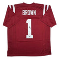 Autographed/Signed AJ A.J. Brown Ole Miss Red College Football Jersey Beckett BAS COA