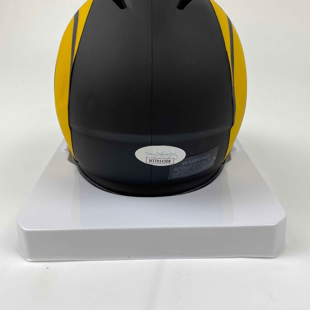 Autographed/Signed Jalen Ramsey Los Angeles Rams Eclipse Mini Football Helmet JSA COA