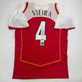Autographed/Signed Patrick Vieira Arsenal Red Soccer Jersey Beckett BAS COA