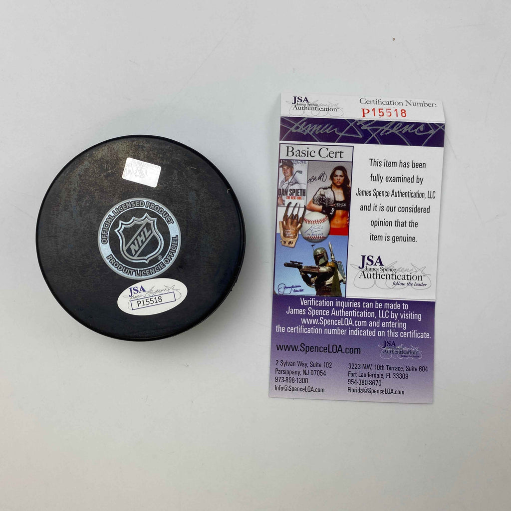 Autographed/Signed Chris Pronger HOF 2015 Philadelphia Flyers Logo Hockey Puck JSA COA