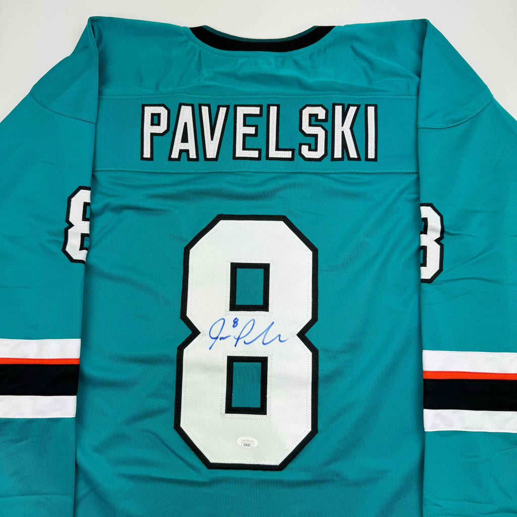 Autographed/Signed Joe Pavelski San Jose Teal Hockey Jersey JSA COA