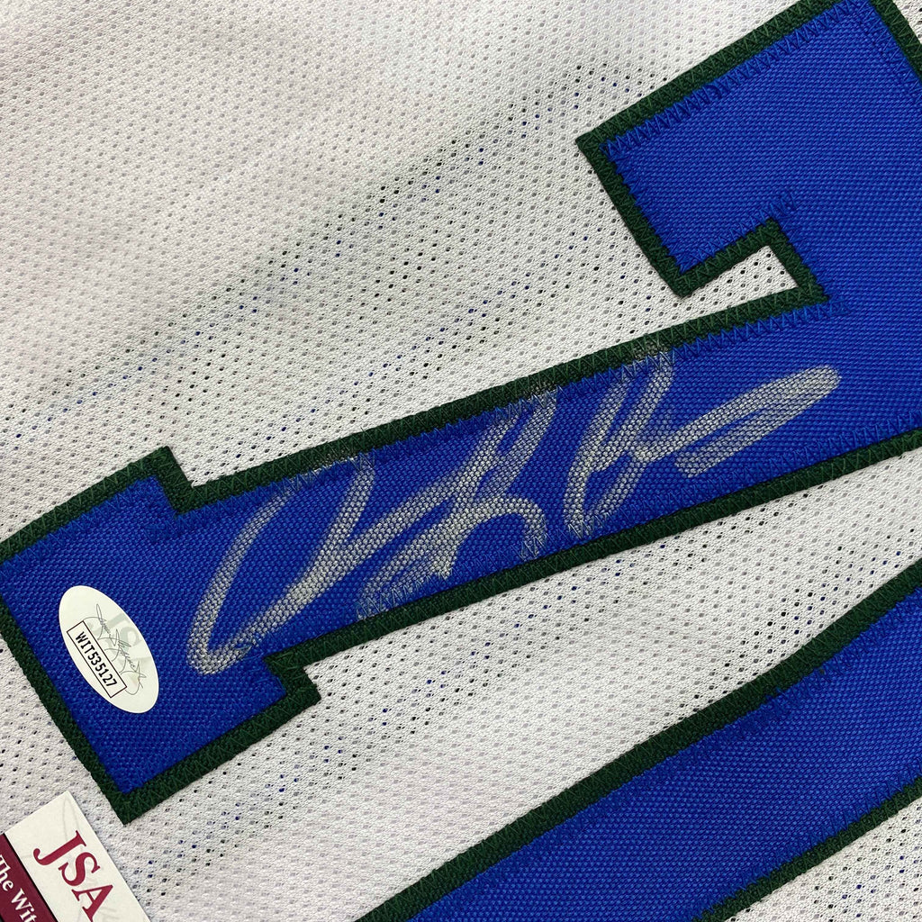 Autographed/Signed Dennis Rodman Dallas White Basketball Jersey JSA COA
