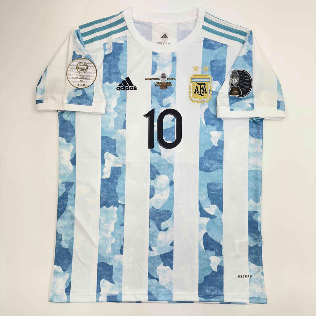 Autographed/Signed Lionel Leo Messi Argentina Blue/White Soccer Jersey Beckett BAS COA