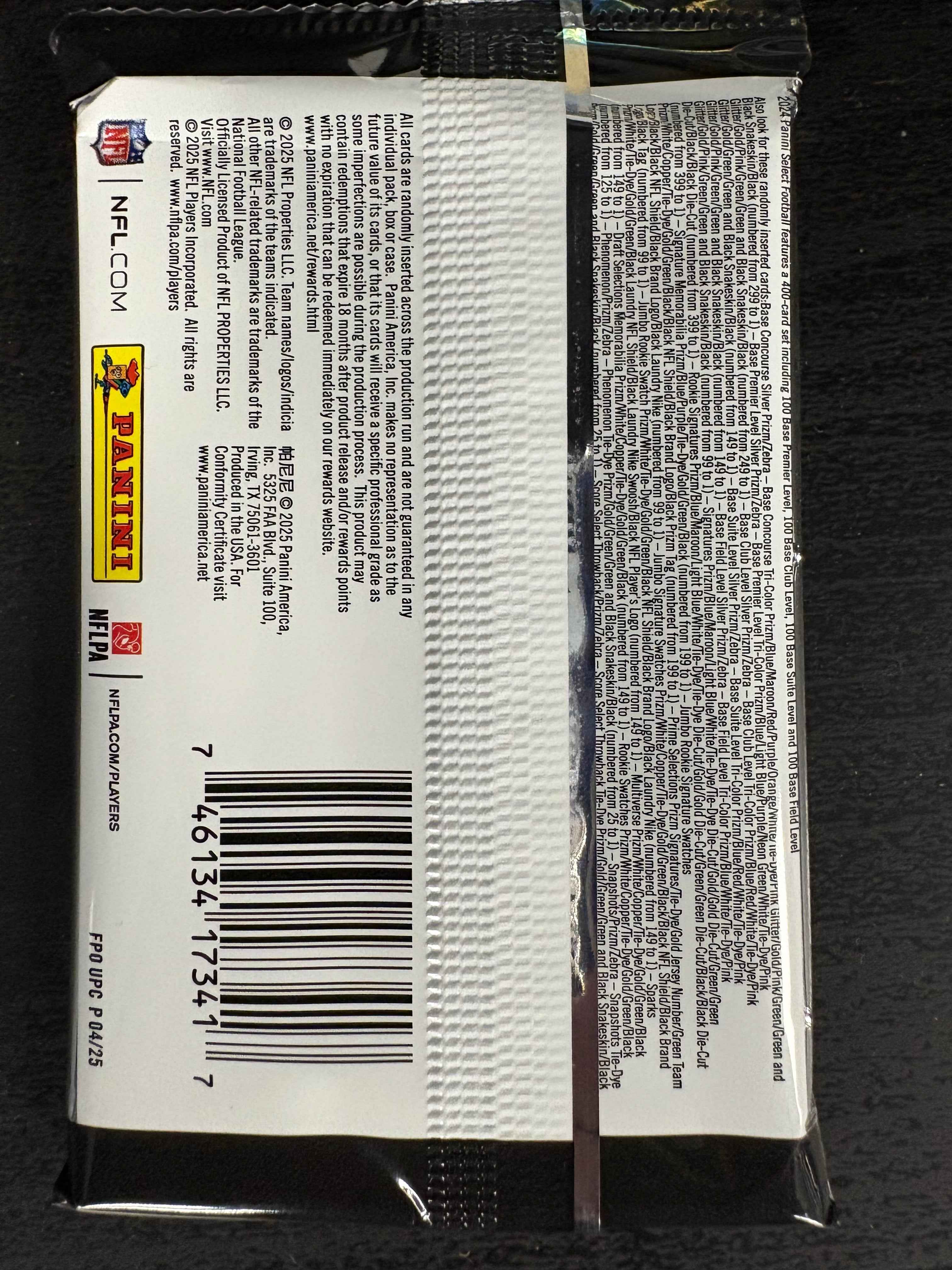 2024 Panini Select Football Hobby SINGLE PACK