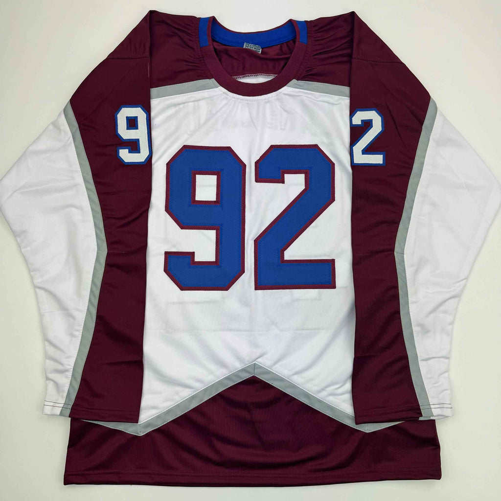 Autographed/Signed Gabriel Landeskog White Colorado Hockey Jersey JSA COA