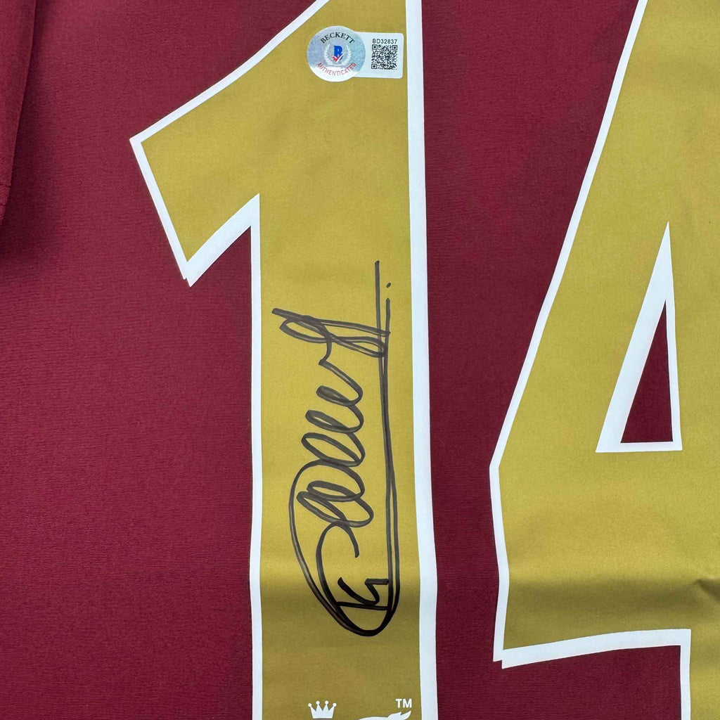 Autographed/Signed Thierry Henry Arsenal Red Soccer Jersey Beckett BAS COA