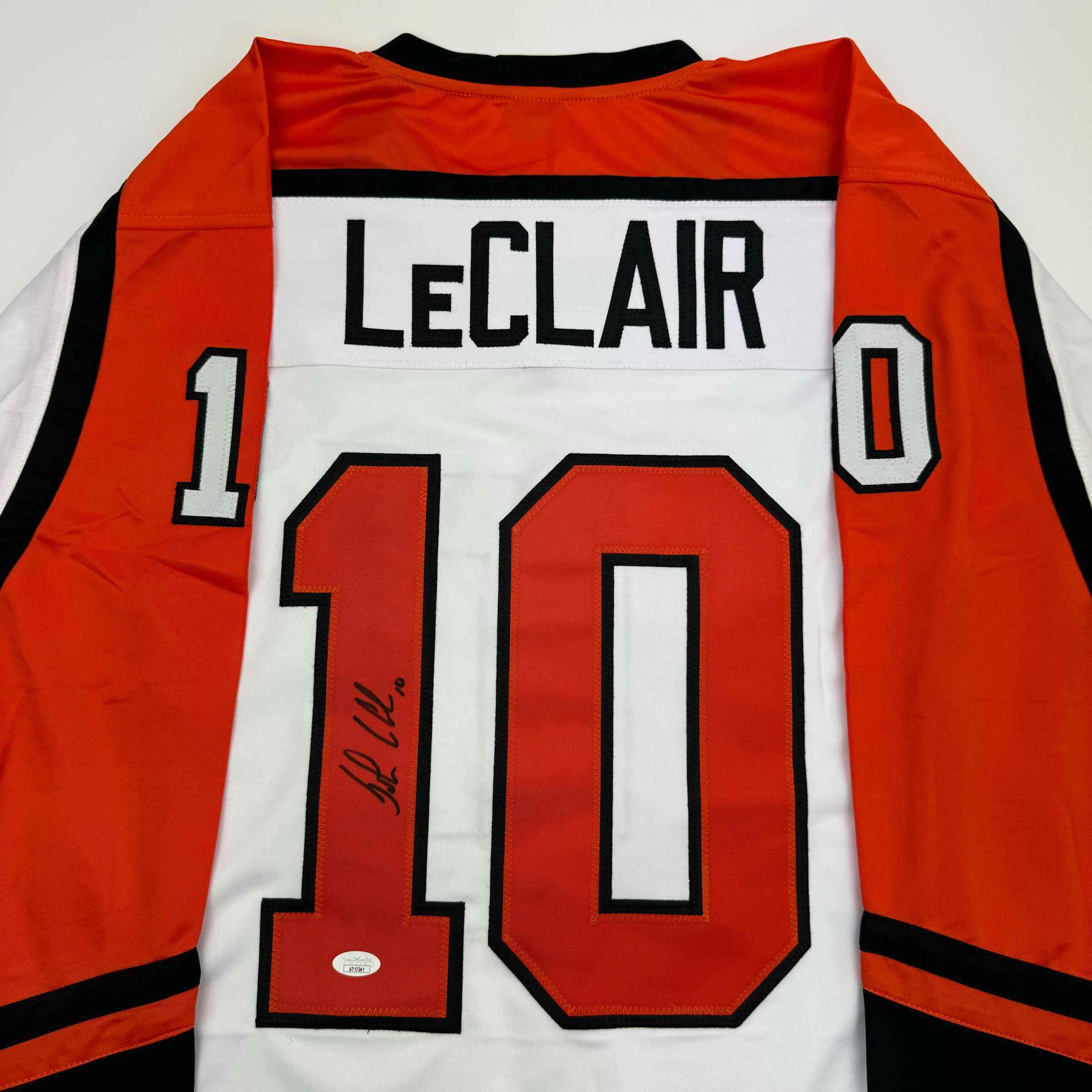 Autographed/Signed John LeClair Philadelphia White Hockey Jersey JSA COA