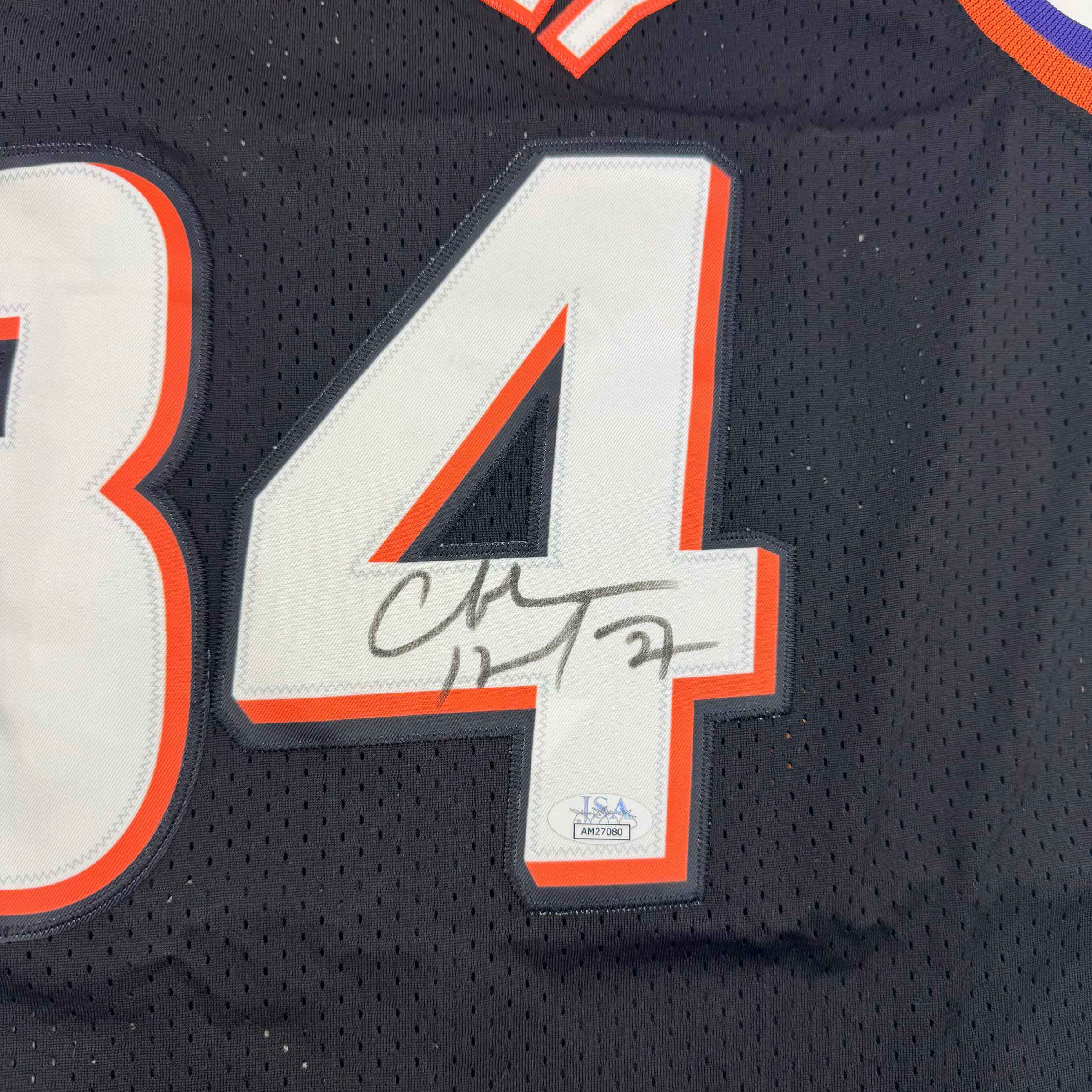 Autographed/Signed Charles Barkley Phoenix Black Basketball Jersey JSA COA