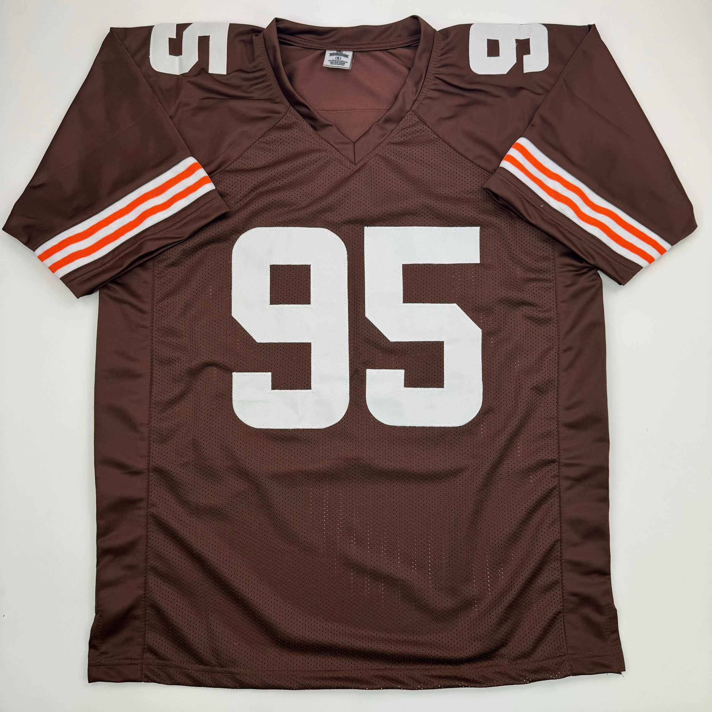 Autographed/Signed Myles Garrett Cleveland Brown Football Jersey JSA COA