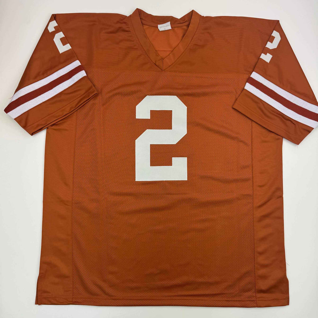 Autographed/Signed Eric Metcalf Texas Orange College Football Jersey Beckett BAS COA