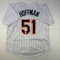 Autographed/Signed Trevor Hoffman San Diego Pinstripe Baseball Jersey Beckett BAS COA